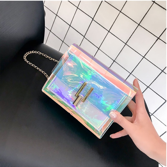 Clear Hologram Mini Crossbody Shoulder Purse - Picture 6 of 10